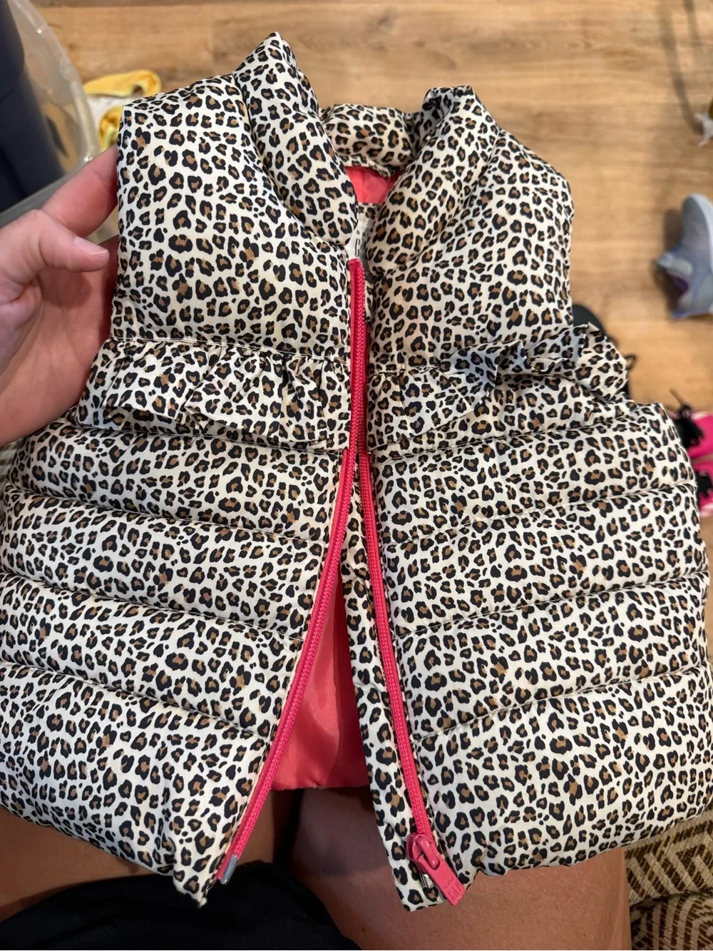 GAP Baby Leopard Print Vest with Coral Lining
